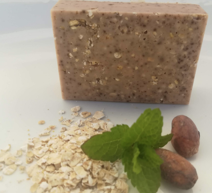 Organic Cocoa, Oatmeal & Peppermint Exfoliant Soap