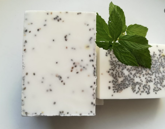 Organic Chia seed & Peppermint Detox Soap.